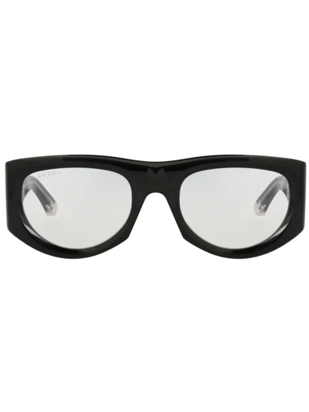 New Gucci Women's Sunglasses Cat Eye Recycled Acetate Frame Black Black